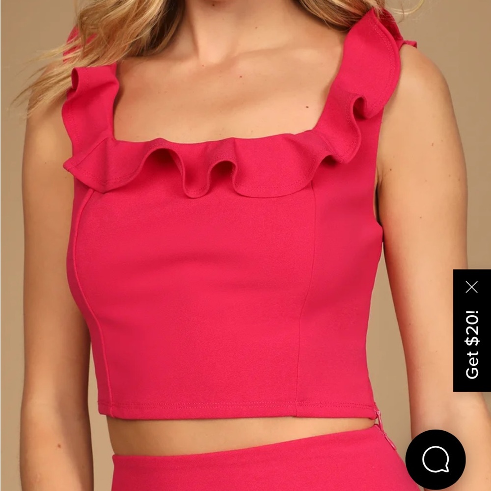 Pink Ruffle Two Piece Skirt Set - Picture 3 of 11